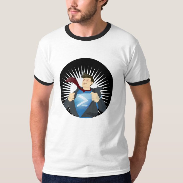 T-shirt de super héros de PowerShell (Devant)