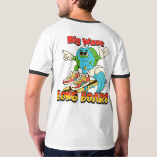 T-shirt de surf longue planche à grosse vague