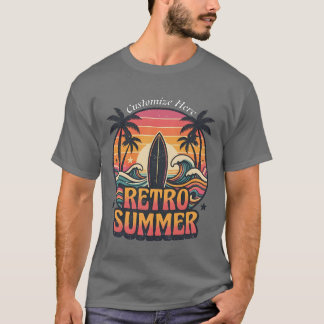 T-Shirt de surf personnalisé de l'été rétro | Pers
