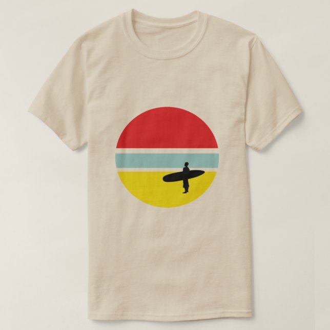T-shirt de surfer de coucher du soleil (Design devant)