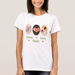 T-shirt de sushi d'amour de paix