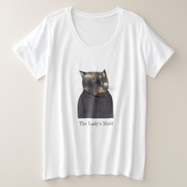 T-Shirt de taille plus pour femme CHAT de fille (Design devant)