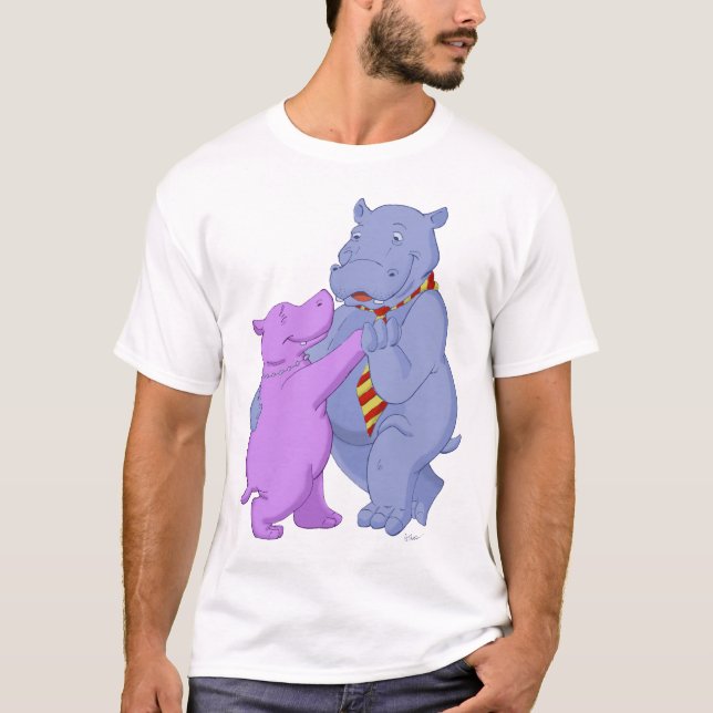 T-shirt de tango d'hippopotame de danse (Devant)