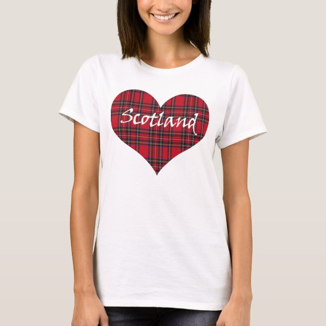 T-shirt de tartan de coeur de l'Ecosse (Devant)