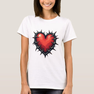 T-shirt de tatouage Coeur et épines de la vieille