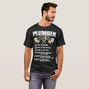 T-shirt de taux horaire de plombier