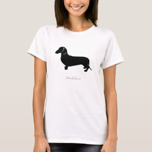 T-shirt de teckel (version douce noire de cheveux