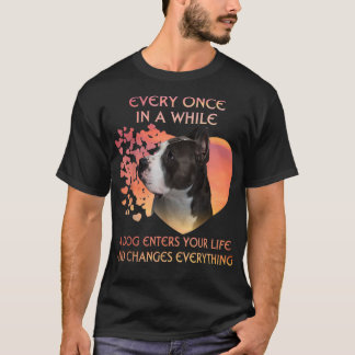 T-shirt De Temps En Temps Un Chien American Pit Bull Ente