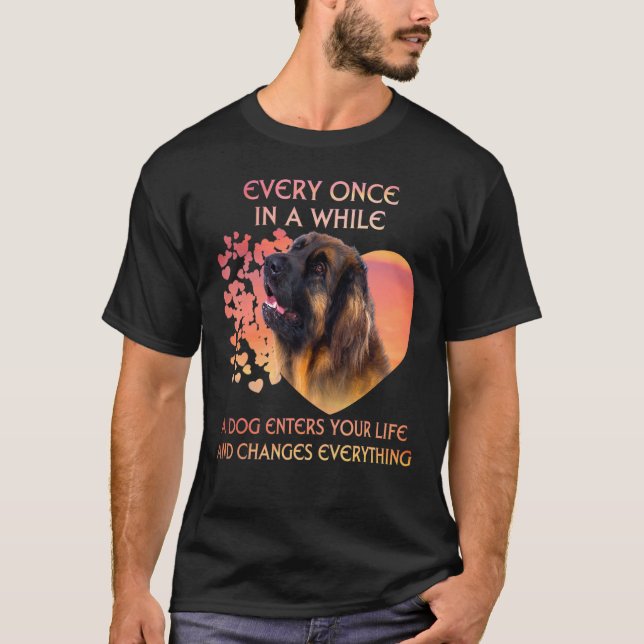 T-shirt De Temps En Temps, Un Leonberger Entre Dans La Vie (Devant)