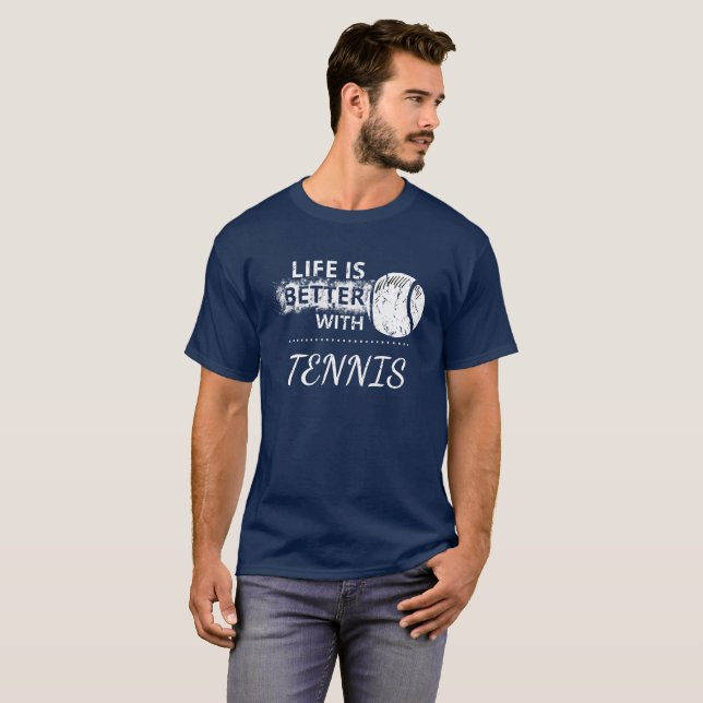 T-shirt de tennis d'amour avec de la balle de (Devant entier)