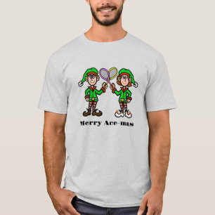 T-shirt de tennis de Noël avec ses elfes et ses el
