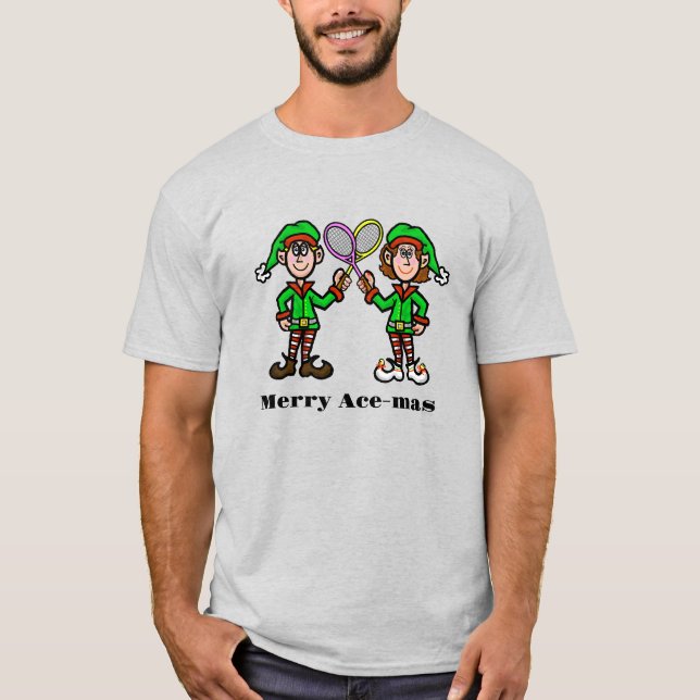 T-shirt de tennis de Noël avec ses elfes et ses el (Devant)