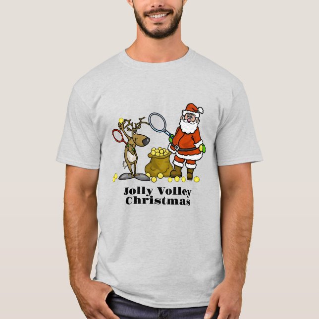 T-shirt de tennis de Noël père Noël et Reindeer (Devant)
