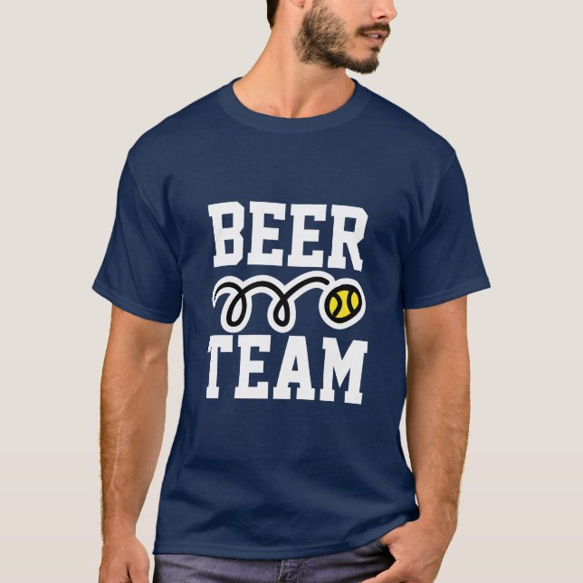 T-shirt de tennis drôle 'Équipe de bière' (Devant)