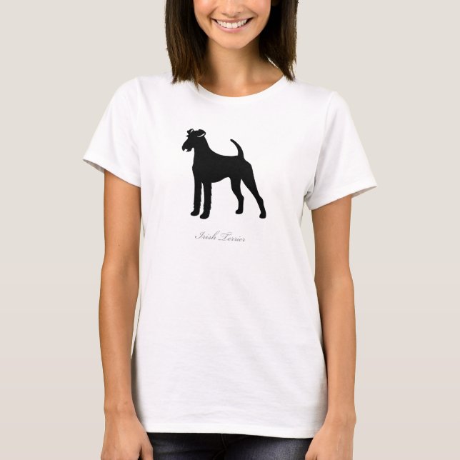 T-shirt de Terrier irlandais (silhouette noire) (Devant)