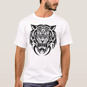 T-shirt de tête de tigre tribal
