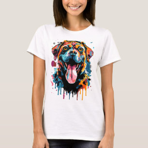 T-shirt de tête Rottweiler - Chien coloré Rottweil