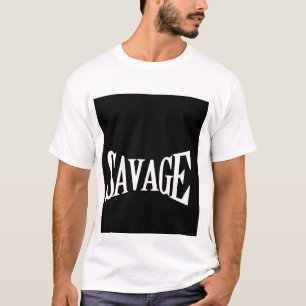 T-shirt de texte Savage pour hommes et femmes