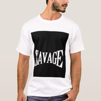 T-shirt de texte Savage pour hommes et femmes