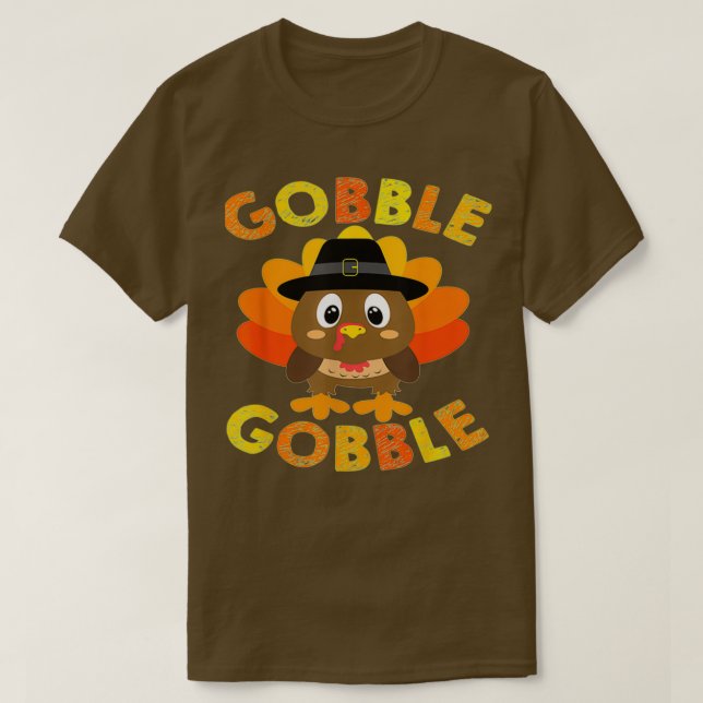 T-shirt de Thanksgiving Citrouille Turquie manger 6 (Design devant)