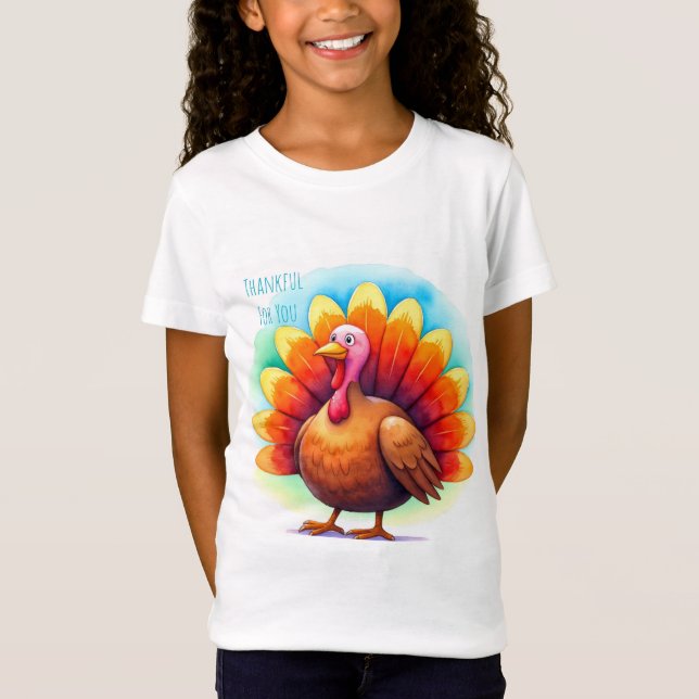 T-shirt de Thanksgiving, Dinde Mignonne, Reconnais (Devant)