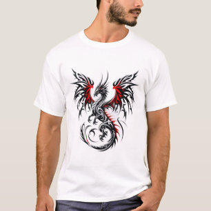 T-shirt de tir de dragon tribal - Conception mythi