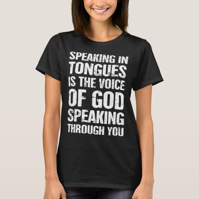 T-shirt de Tongues Saint-Esprit Parlant en Tongues (Devant)