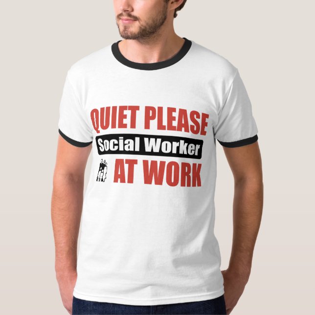 T-shirt De tranquillité assistant social svp au travail (Devant)