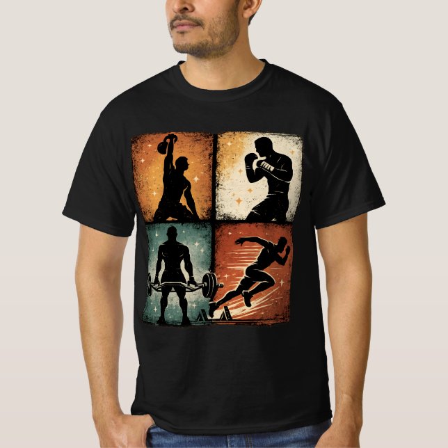 T-Shirt de travail de forme physique silhouetté vi (Devant)