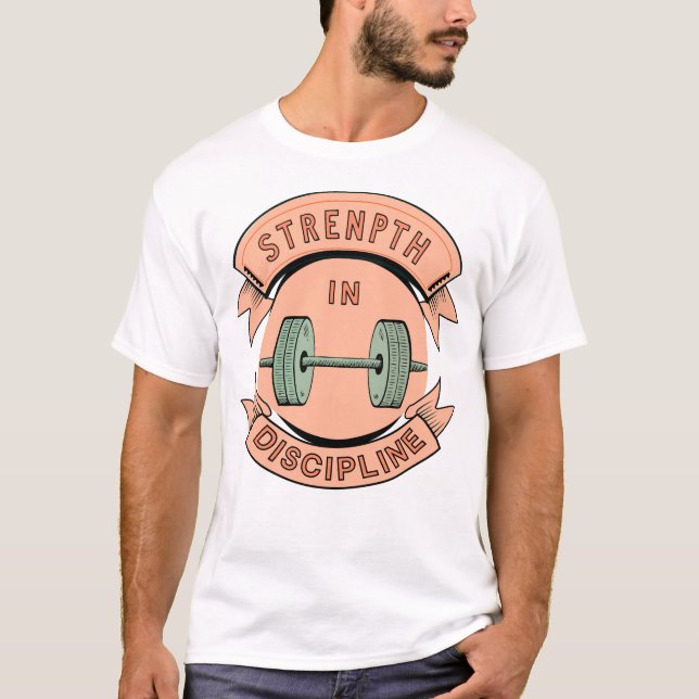 T-Shirt de travail de gym Force et Discipline (Devant)