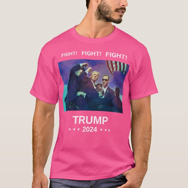T-shirt De Trump Fight (Texte Blanc) (Devant)