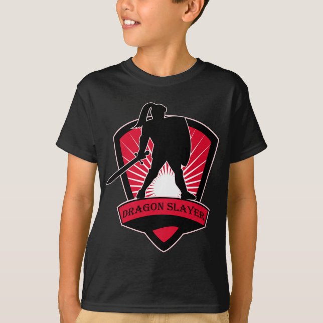 T-shirt de tueur de dragon de chevalier (Devant)