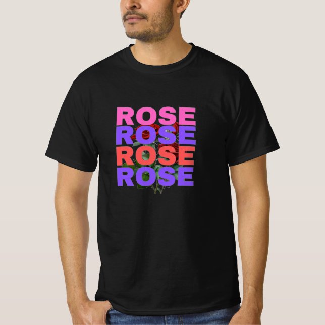 T-Shirt de typographie de fleur de rose (Devant)