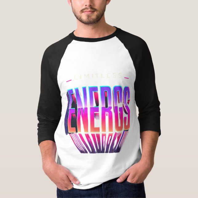 T-shirt de typographie gras avec dégradé "Limitles (Devant)