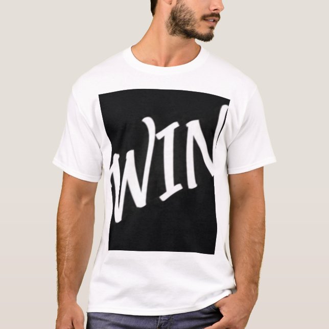 T-Shirt de typographie motivante WIN  (Devant)