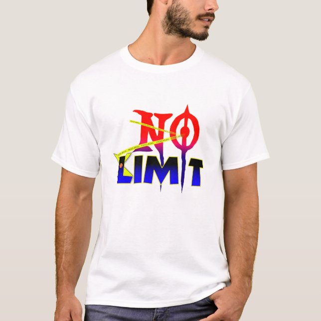 T-Shirt de typographie motivationnelle sans limite (Devant)