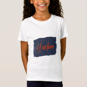 T-shirt de typographie rouge manuscrite Harlem