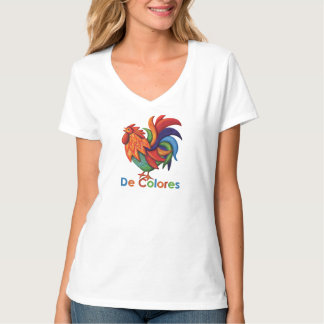 T-shirt de V-Cou de Hanes des femmes de De Colores