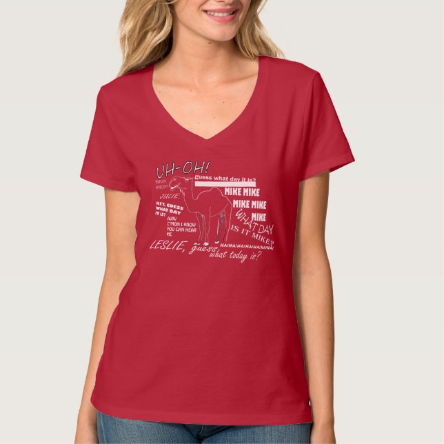 T-shirt de V-Cou de la journée en milieu de (Devant)