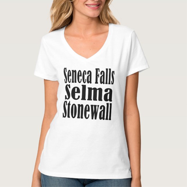 T-shirt de V-Cou de Selma Stonewall d'automnes de (Devant)