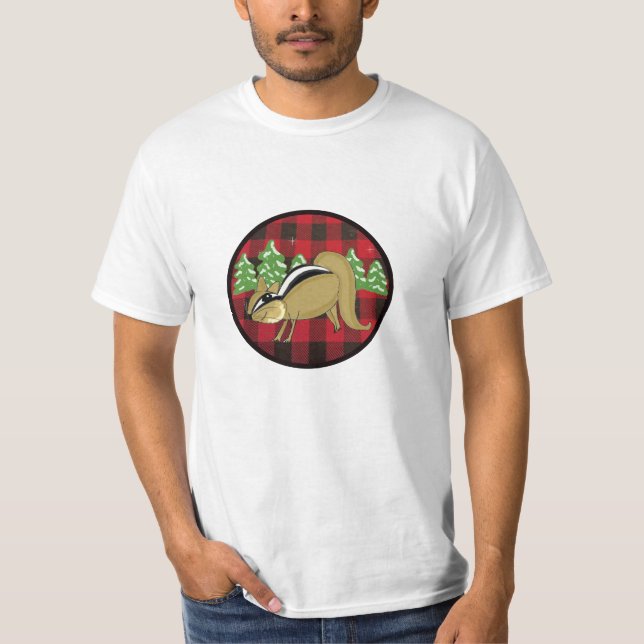 T-shirt de vacances Buffalo Check Woodland Chipmun (Devant)