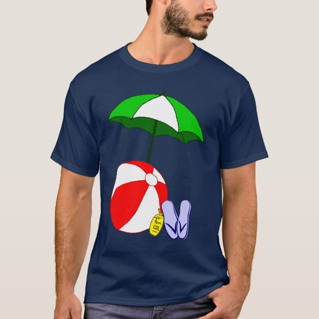 T-shirt de vacances de ballon de plage et de (Devant)