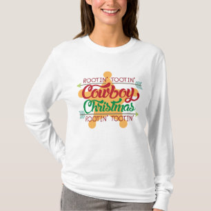 T-shirt de vacances de Noël de cowboy de Rootin