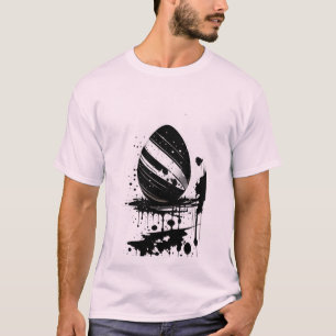 T-shirt de vacances OEuf de Pâques noir éclaboussu