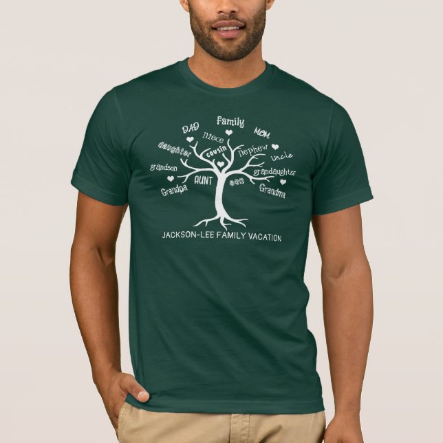 T-shirt de vacances pour l'arbre généalogique (Devant)