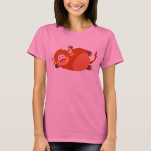 T-shirt de vache Highland Cartoon