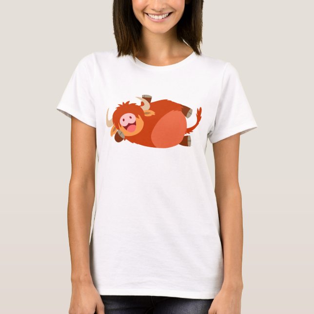 T-shirt de vache Highland Cartoon (Devant)