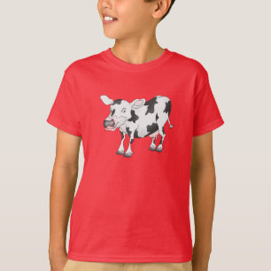 T-shirt de vache noir et blanc
