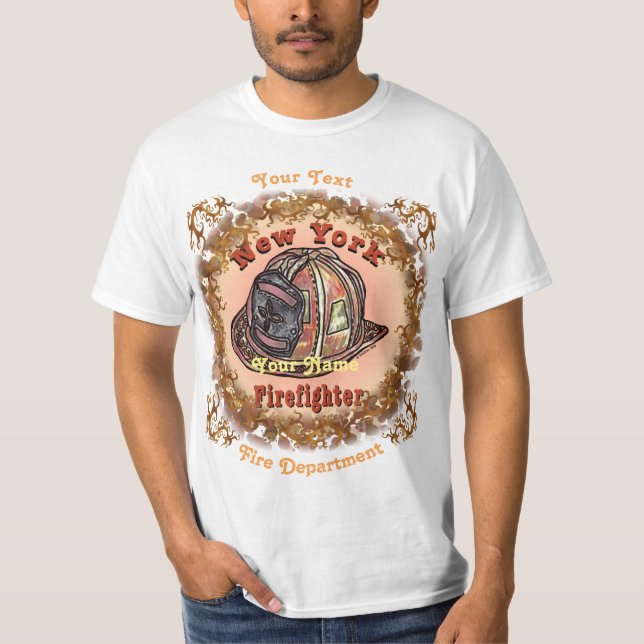 T-shirt de valeur Firefighter de New York (Devant)