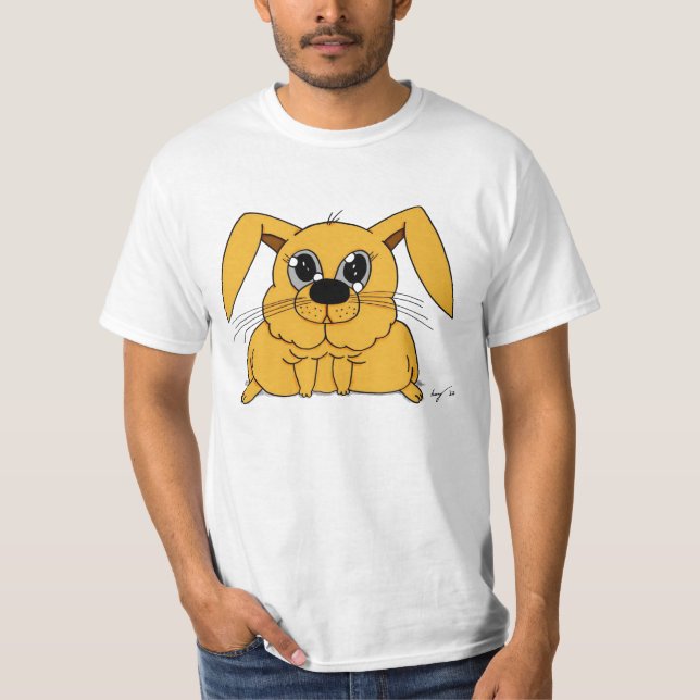 T-shirt de valeur Mens Bunny Gras Cute (Devant)